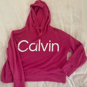 NWOT CALVIN KLEIN CROPPED HOODIE SIZE LARGE!